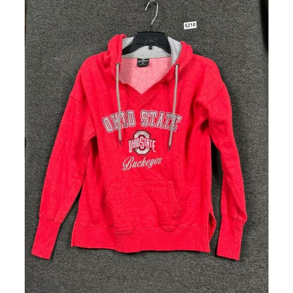 Colosseum Ohio State Buckeyes Big Logo Pullover Hoodie Womens Size M Red/Gray - Picture 1 of 6